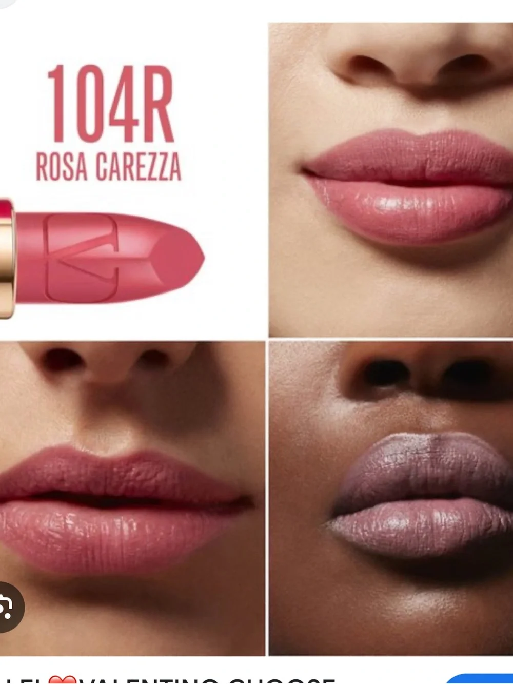 Valentino 104A Rosa Carezza Rosso Valentino Refillable Lipstick